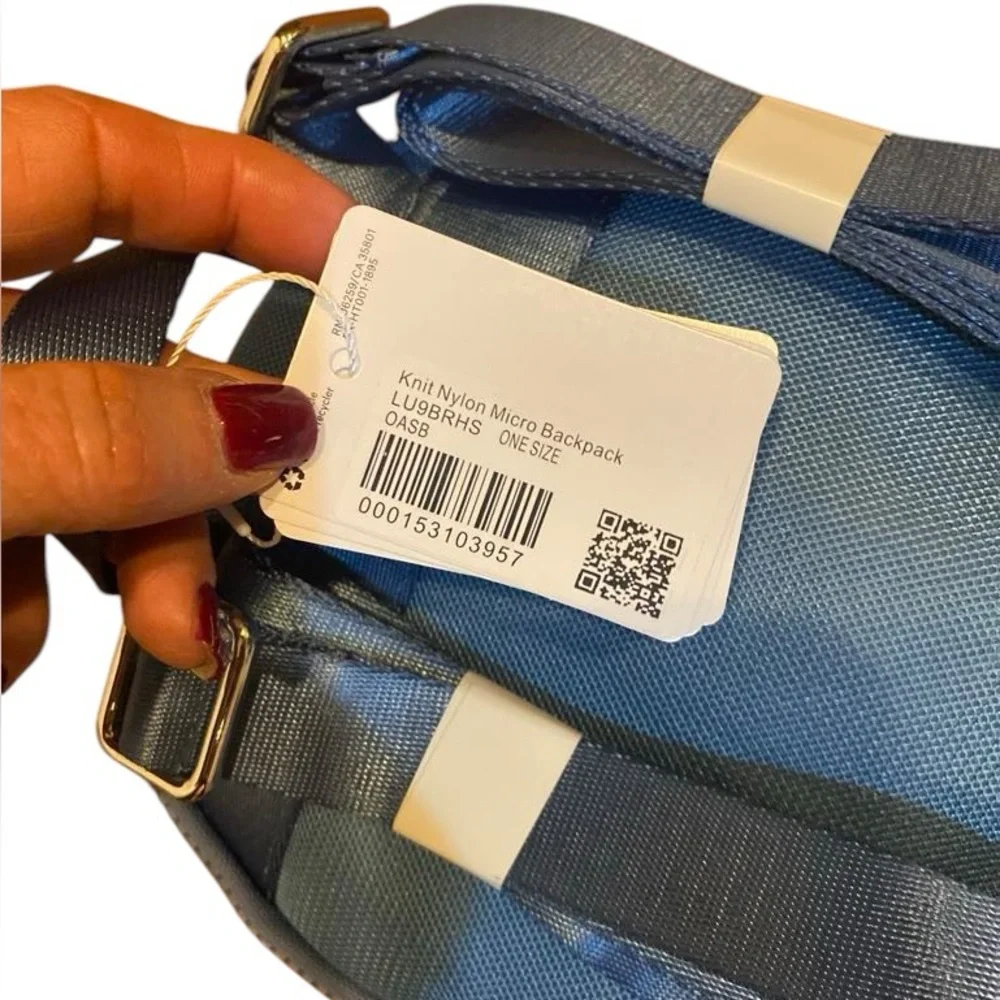 NWT Lululemon knit nylon mini backpack OASIS BLUE